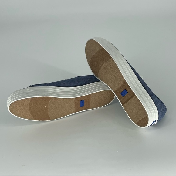 KEDS NEW TRIPLE KICK PLATFORM RECYCLED BLUE DENIM PLATFORM SNEAKER 10 WOMEN’S - Picture 7 of 8